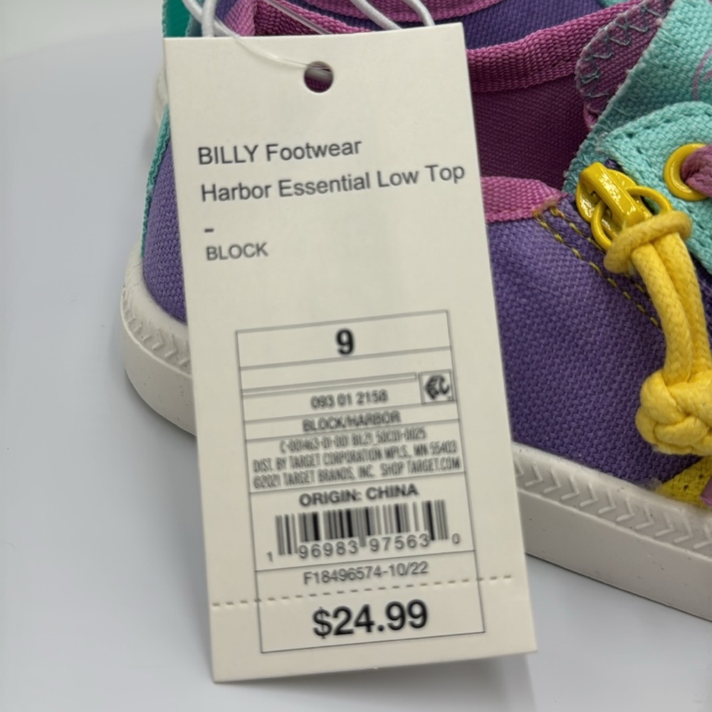 NWT BILLY Footwear Harbor Essential Low Top Purple/Green Toddler Girls Size 9 - Picture 10 of 11